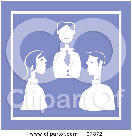 Royalty-Free (RF) Clipart Illustration of a White Business Meeting On Purple by Prawny