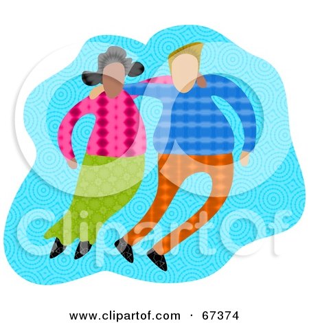 Royalty-Free (RF) Clipart Illustration of a Diverse Couple With Their Arms Around Each Other by Prawny