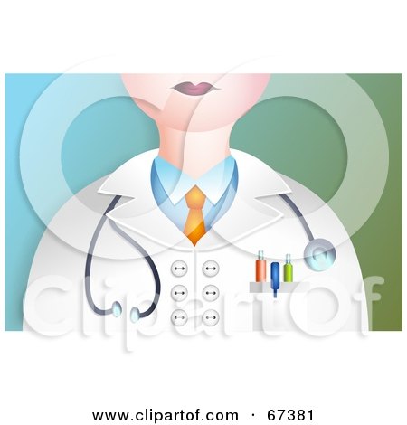 Royalty-Free (RF) Clipart Illustration of a Doctor In A Lab Coat, A Stethoscope Around His Neck by Prawny