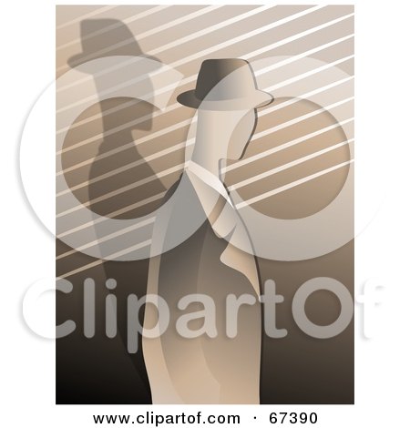 Royalty-Free (RF) Clipart Illustration of a Sepia Gangster In Profile by Prawny