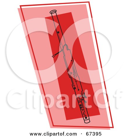 Royalty-Free (RF) Clipart Illustration of a Red Bassoon Music Instrument by Prawny