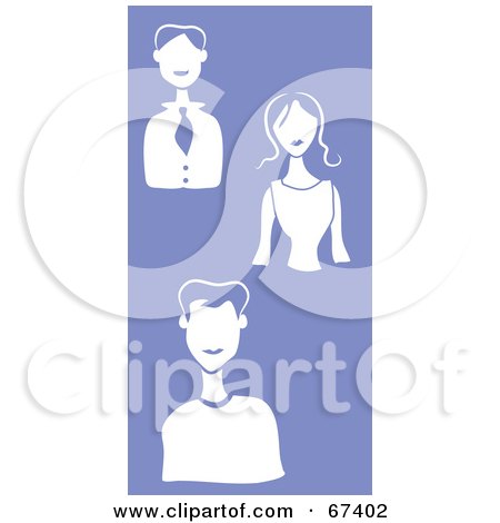 Royalty-Free (RF) Clipart Illustration of a White Group Of Men And Women On Purple by Prawny