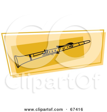 Royalty-Free (RF) Clipart Illustration of an Orange Clarinet Music Instrument by Prawny
