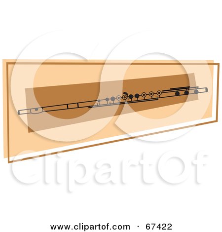 Royalty-Free (RF) Clipart Illustration of a Brown Flute Music Instrument by Prawny
