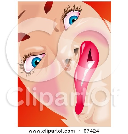 Royalty-Free (RF) Clipart Illustration of a Woman Making a Funny Face by Prawny