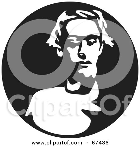 Royalty-Free (RF) Clipart Illustration of a Black And White Moody Man by Prawny