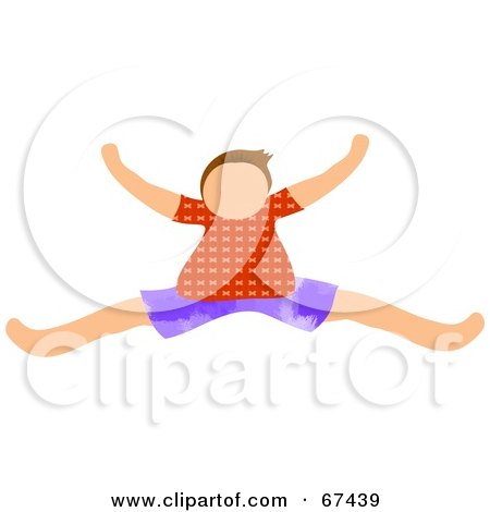Royalty-Free (RF) Clipart Illustration of a Little Boy Leaping by Prawny