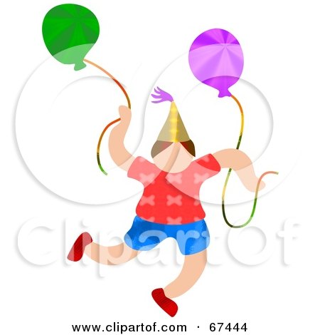 Royalty-Free (RF) Clipart Illustration of a Little Boy At A Party With Balloons by Prawny