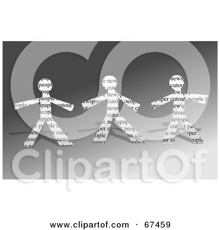 Royalty-Free (RF) Clipart Illustration of a Paper People Family Holding Hands - Version 3 by Prawny