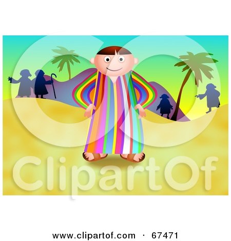 Royalty-Free (RF) Clipart Illustration of Joseph Standing In A Colorful Robe by Prawny