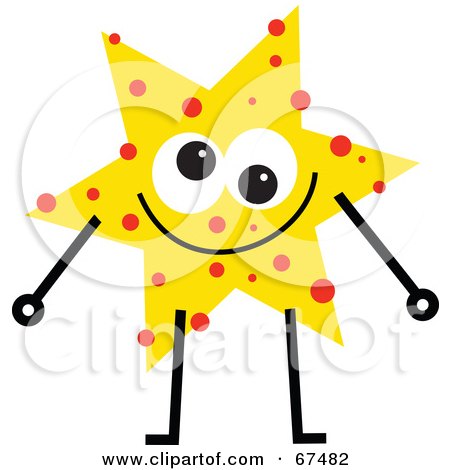 Royalty-Free (RF) Clipart Illustration of a Spotted Goofy Yellow Star by Prawny