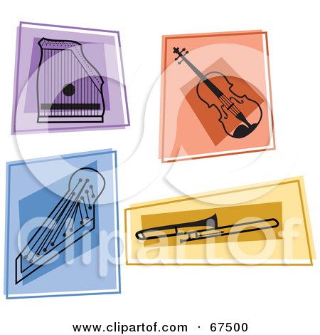 Royalty-Free (RF) Clipart Illustration of a Digital Collage Of Colorful Music Squares by Prawny