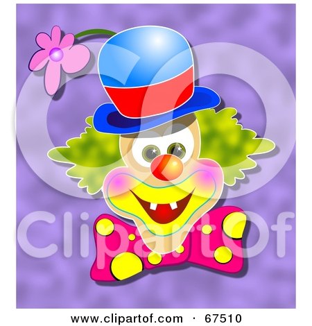 Royalty-Free (RF) Clipart Illustration of a Jolly Clown on Purple by Prawny