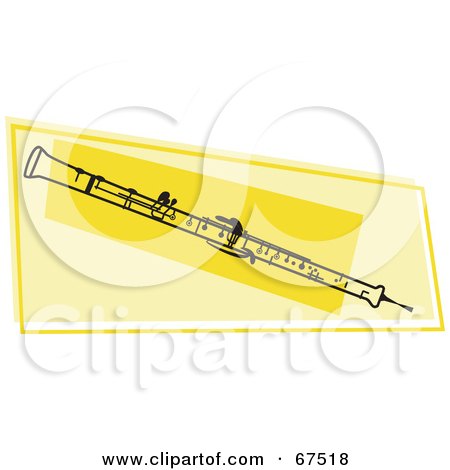 Royalty-Free (RF) Clipart Illustration of a Yellow Oboe Music Instrument by Prawny