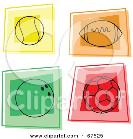 Royalty-Free (RF) Clipart Illustration of a Digital Collage Of Colorful Sports Squares by Prawny