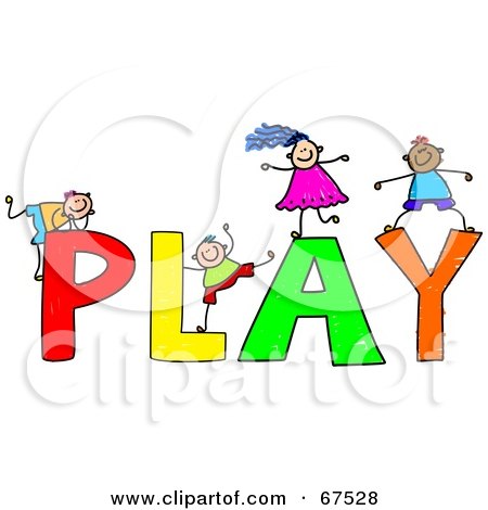 Royalty-Free (RF) Clipart Illustration of Children With PLAY Text by Prawny