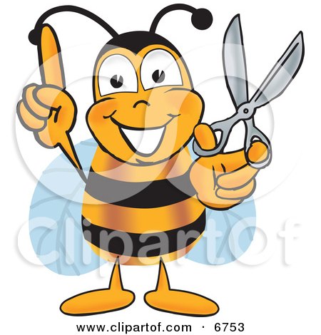 Clipart Picture of a Bee Mascot Cartoon Character by Toons4Biz