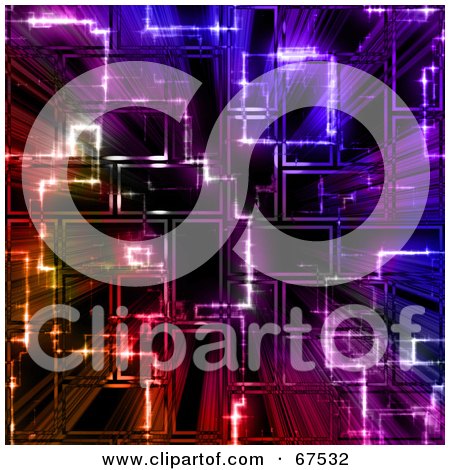 Royalty-Free (RF) Clipart Illustration of a Futuristic Colorful Geometric Glowing Background by Arena Creative