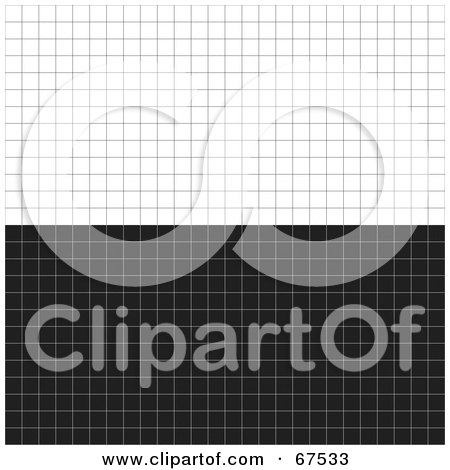 Royalty-Free (RF) Clipart Illustration of a Divided White And Black Background With Grid Lines by Arena Creative