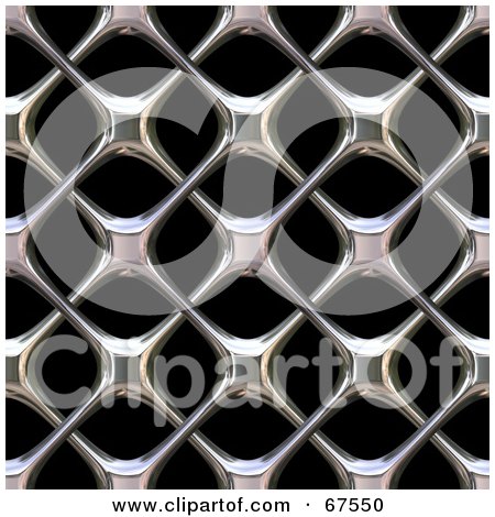 Royalty-Free (RF) Clipart Illustration of a Background Of A Shiny Chrome Grille Texture On Black by Arena Creative