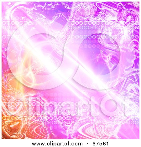 Royalty-Free (RF) Clipart Illustration of an Abstract Pink Plasma And Circle Background by Arena Creative