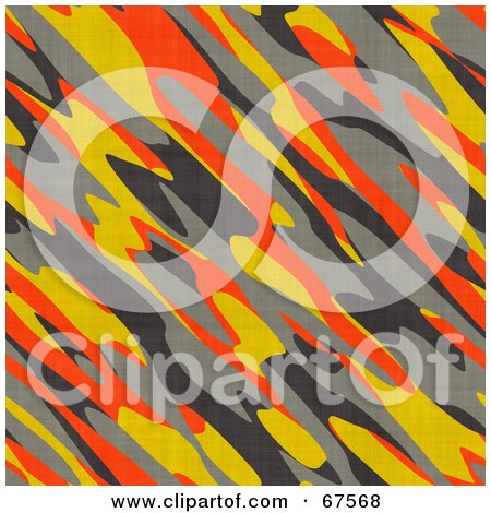 Royalty-Free (RF) Clipart Illustration of a Background Of Orange, Yellow And Gray Camouflage by Arena Creative