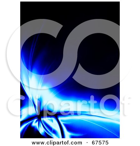 Royalty-Free (RF) Clipart Illustration of a Glowing Blue Fractal On Black by Arena Creative