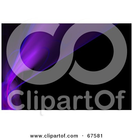 Royalty-Free (RF) Clipart Illustration of a Purple Swoosh Fractal On Black by Arena Creative