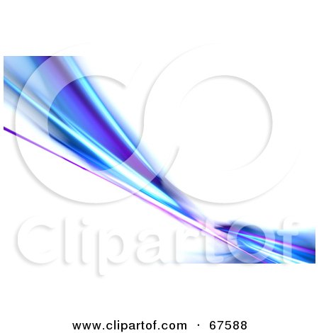 Royalty-Free (RF) Clipart Illustration of a Blue Fractal Swoosh Over White by Arena Creative
