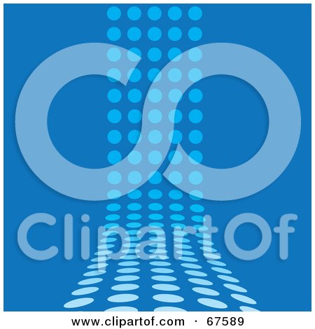 Royalty-Free (RF) Clipart Illustration of a Blue Background With Vertical Lines Of Dots by Arena Creative