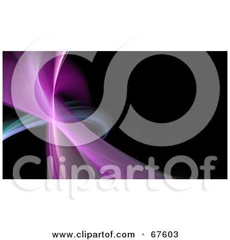 Royalty-Free (RF) Clipart Illustration of a Purple Fractal Swoosh Over Black by Arena Creative