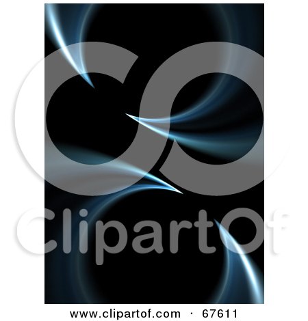 Royalty-Free (RF) Clipart Illustration of a Double Blue Moon Fractal Background On Black by Arena Creative