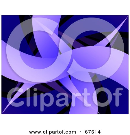Royalty-Free (RF) Clipart Illustration of a Blue Abstract Sharp Swoosh Background On Black by Arena Creative