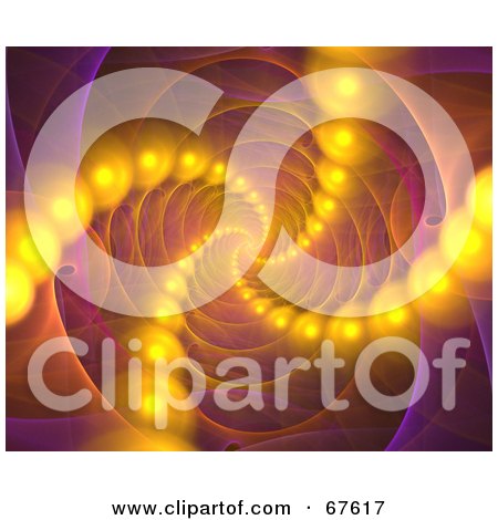 Royalty-Free (RF) Clipart Illustration of Lines Of Orange Orbs Flowing Through A Pink Fractal Vortex by Arena Creative