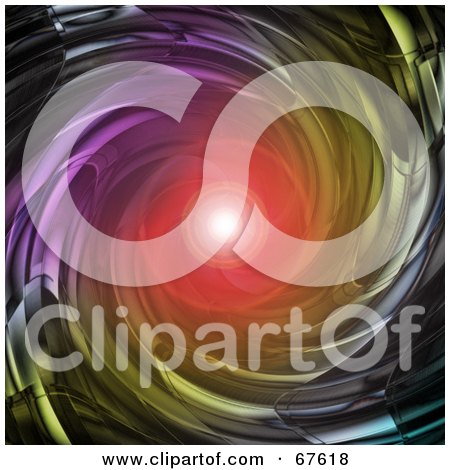 Royalty-Free (RF) Clipart Illustration of a Red Light At The End Of A Metal Vortex by Arena Creative