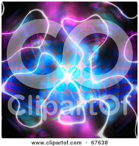Royalty-Free (RF) Clipart Illustration of a Colorful Background Of Dots And Electricity by Arena Creative