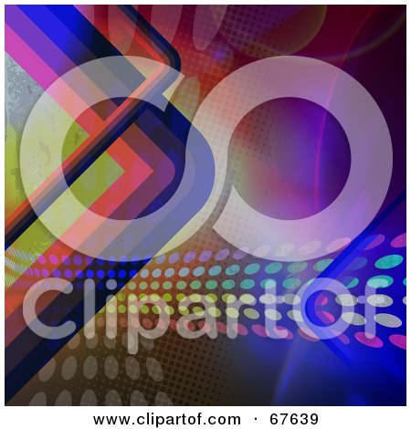 Royalty-Free (RF) Clipart Illustration of Retro Corners On A Colorful Background With Dots by Arena Creative