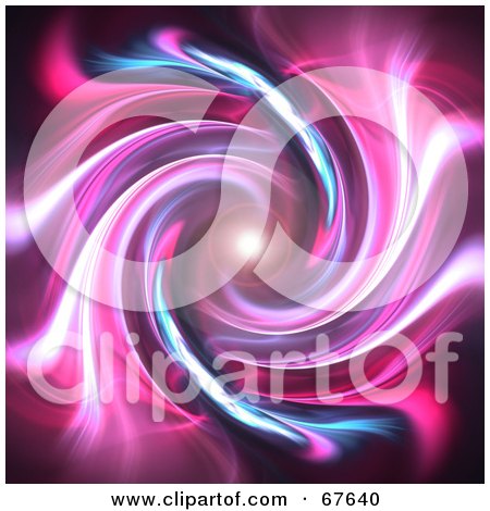 Royalty-Free (RF) Clipart Illustration of a Bright Orb At The End Of A Pink Fractal Tunnel by Arena Creative