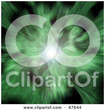 Royalty-Free (RF) Clipart Illustration of a Bursting Green Blast On Black by Arena Creative