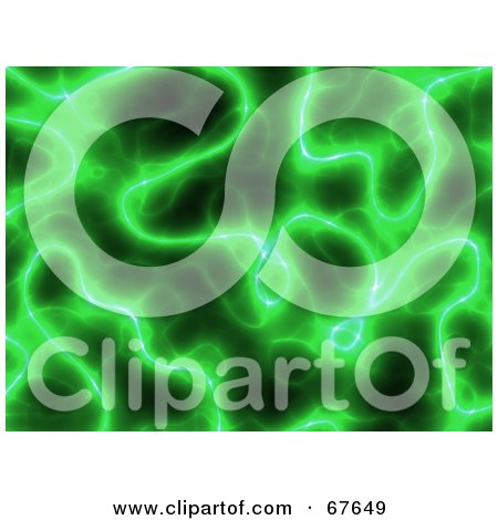 Royalty-Free (RF) Clipart Illustration of a Green Electric Plasma Background by Arena Creative