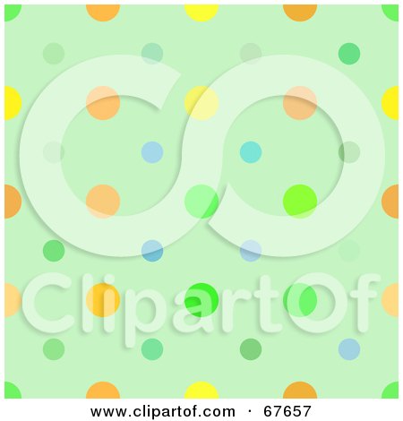 Royalty-Free (RF) Clipart Illustration of a Green Background With Colorful Dots by Arena Creative
