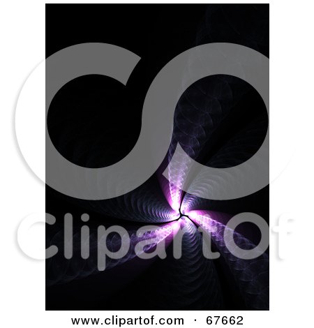 Royalty-Free (RF) Clipart Illustration of a Purple Fractal In The Distance On Black by Arena Creative