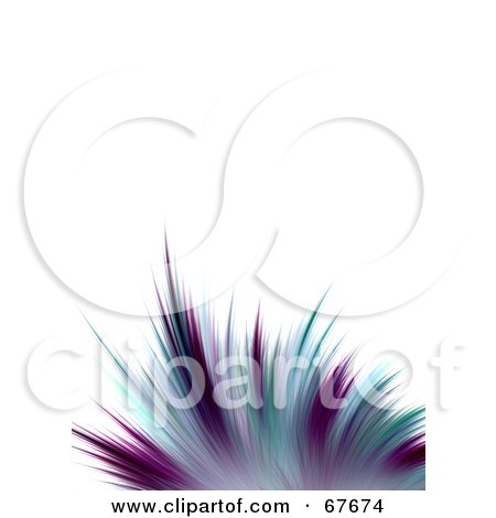 Royalty-Free (RF) Clipart Illustration of a Feathery Blue And Purple Fractal On White by Arena Creative