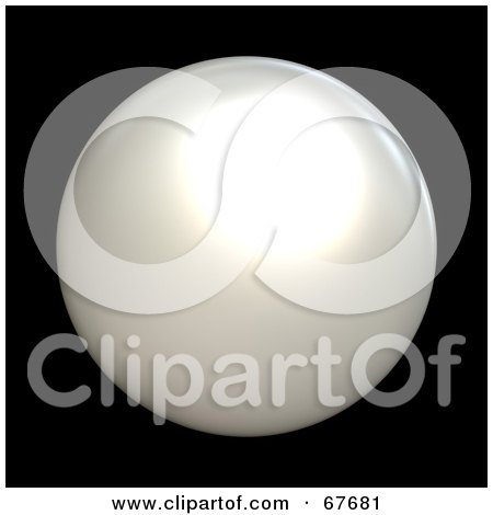 Royalty-Free (RF) Clipart Illustration of a Shiny White Pearl Internet Button On Black by Arena Creative