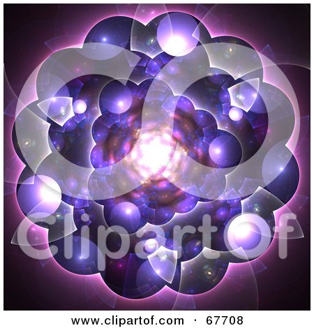 Royalty-Free (RF) Clipart Illustration of a Bubbly Purple Fractal by Arena Creative