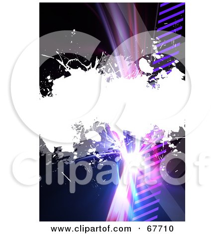 Royalty-Free (RF) Clipart Illustration of a White Splatter On A Fractal Background by Arena Creative