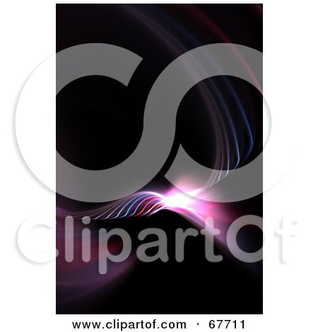 Royalty-Free (RF) Clipart Illustration of a Purple Wave Fractal On Black by Arena Creative