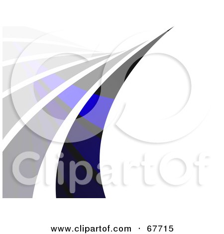 Royalty-Free (RF) Clipart Illustration of a Blue Swoosh Line On White Background - Version 2 by Arena Creative