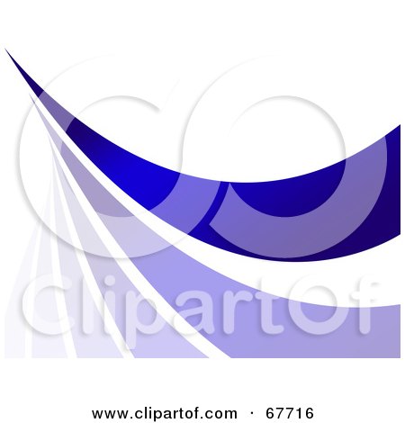 Royalty-Free (RF) Clipart Illustration of a Blue Swoosh Line On White Background - Version 3 by Arena Creative