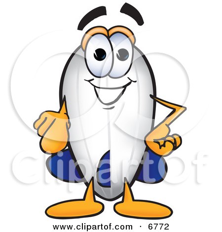Clipart Picture of a Blimp Mascot Cartoon Character Pointing at the Viewer by Mascot Junction
